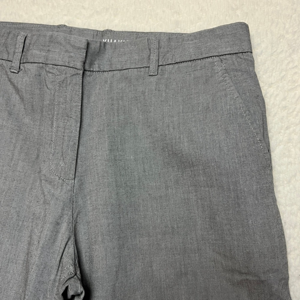 Gap Khakis Women 6R Gray Broken-In Straight Chambray Gunpowder Pants 224845